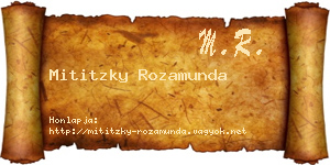 Mititzky Rozamunda névjegykártya